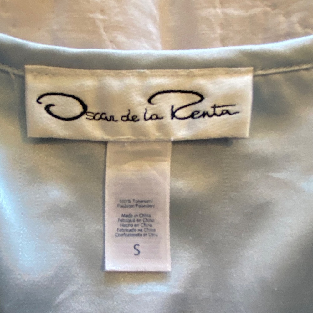 Oscar de la Renta Ice Blue Quilted Satin Bow Jacket Vintage Old Hollywood S - Picture 9 of 15